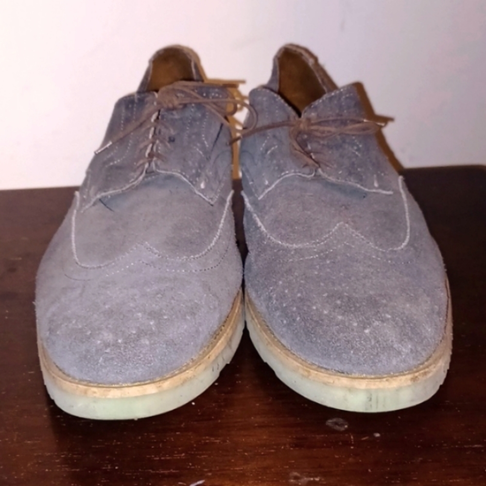 J.D. Fisk Grey Suede Leather Shoes with Green Soles, 12 - Picture 7 of 8